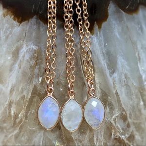 •LAST• Rose Gold Moonstone Teardrop Necklace